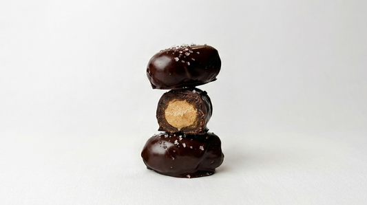Chocolate Covered Medjool Dates · Almond Butter Stuffed